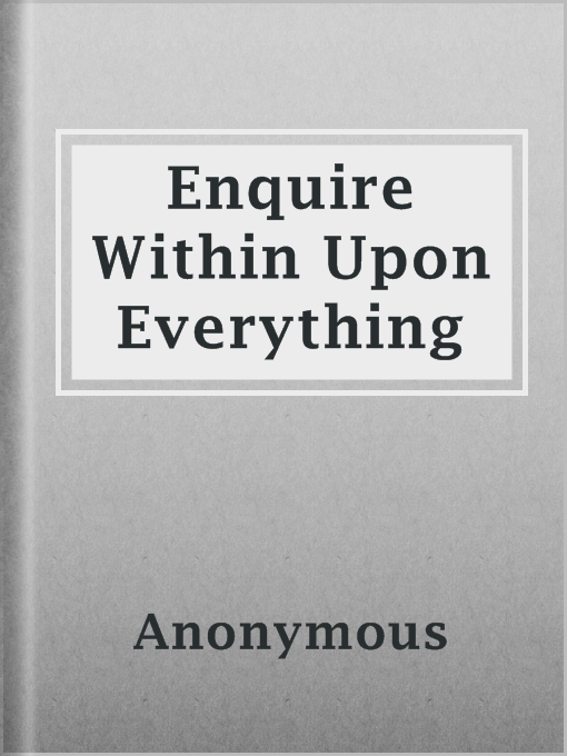 Imagen de portada para Enquire Within Upon Everything